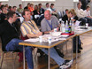 ﻿Die Jury-Mitglieder des Wettbewerbs Drums & More in Feldkirch am 24. und 25. April 2004 sind v.l.n.r.: Marco Minnemann, Andy Gillmann, Andy Witte.