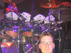 ﻿Bei der Probe am 10. Juni 04 zum Yes-Konzert mit 16 drummer's focus Trommlern in der Olympiahalle München, df-Referendar Tim Kolodziey auf der Bühne vor dem Drumset von Alan White.