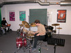 ﻿Andy Gillmann im Besen-Workshop im drummer's focus Stuttgart am 6. November 2004