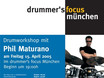 ﻿Das Plakat des df-Workshops mit Phil Maturano im drummer's focus München am 15.04.2005