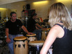 ﻿Raul Rekow am 26. April 06 mit Martina Prutscher von der Münchner 'Percussion-Factory' im drummer's focus München